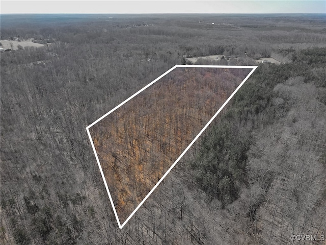 1566 Ballsville Rd, Powhatan, VA 23139 - aerial overview of property's location with property parcel outlined
