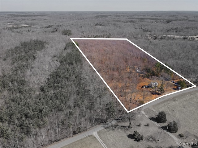 1566 Ballsville Rd, Powhatan, VA 23139 - aerial overview of property's location with property parcel outlined