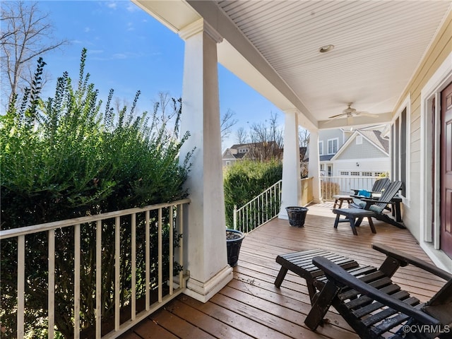 deck with ceiling fan