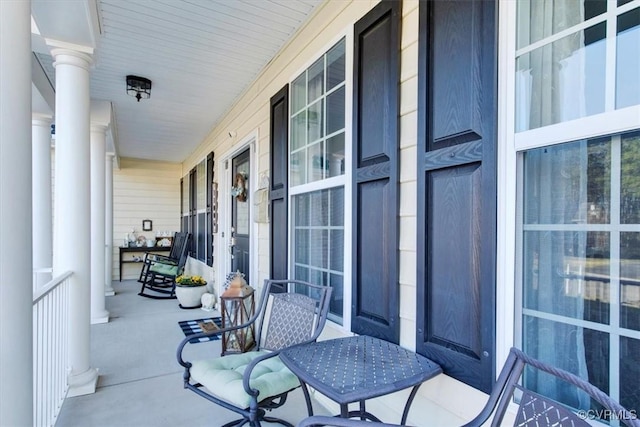 balcony with covered porch