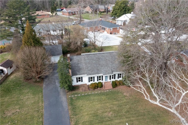 drone / aerial view featuring a residential view