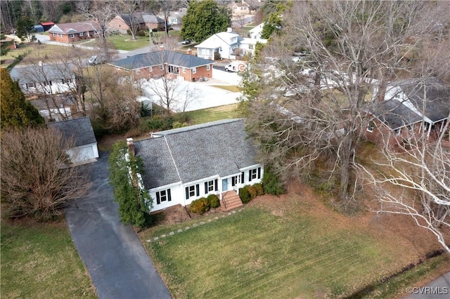 bird's eye view featuring a residential view