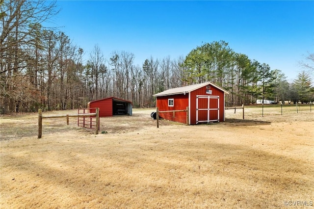 view of shed