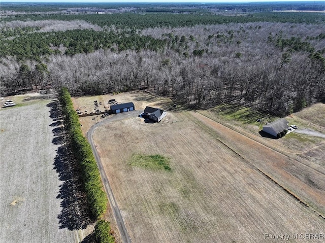 bird's eye view with a rural view