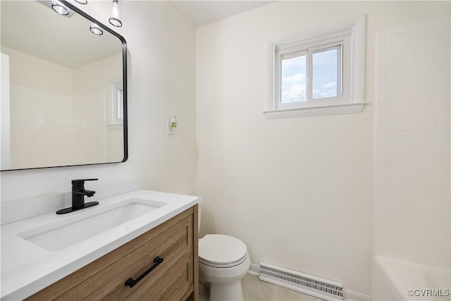 bathroom featuring visible vents, vanity, and toilet