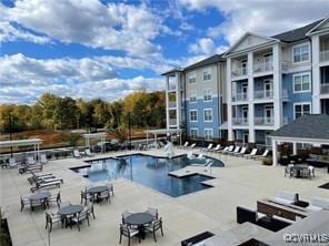 pool featuring a patio area