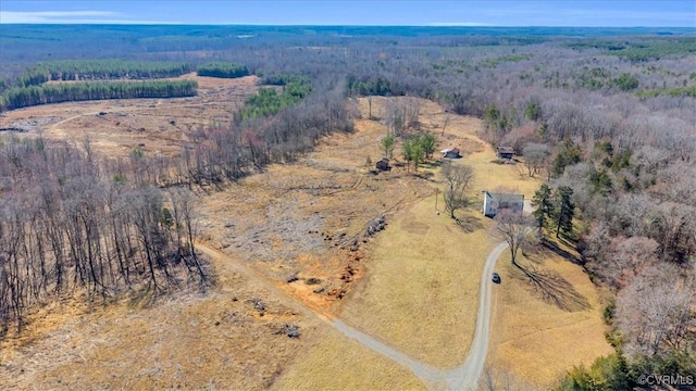 birds eye view of property featuring a rural view