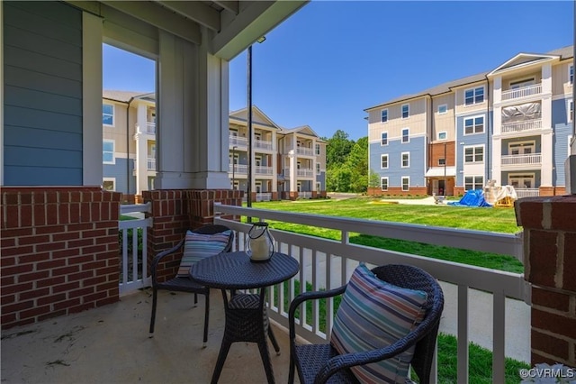 balcony with a residential view