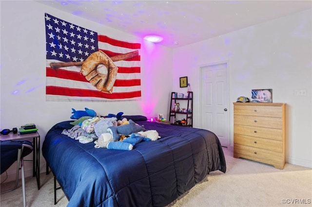 bedroom featuring carpet flooring