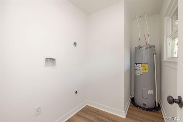 utility room featuring water heater