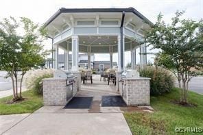 exterior space with a gazebo