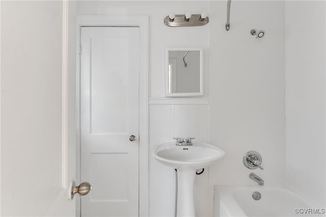 full bathroom featuring  shower combination