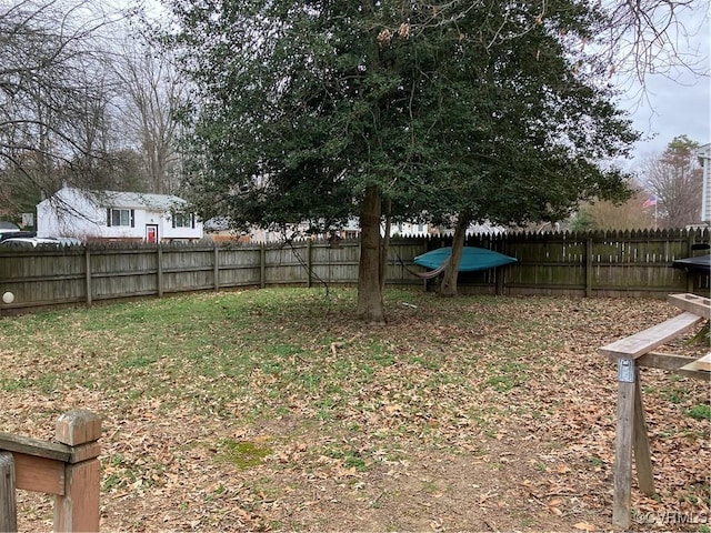 view of yard featuring fence private yard