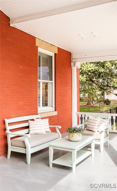 view of patio with a porch