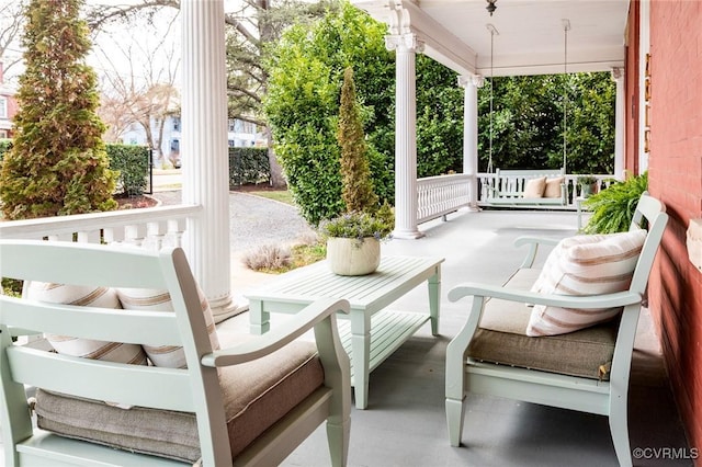 balcony with covered porch