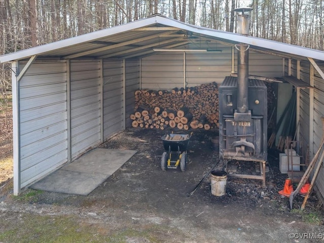 exterior space with a carport