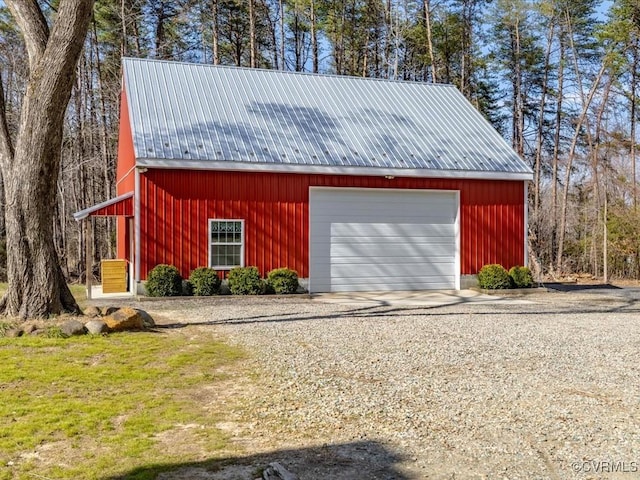 detached garage with driveway