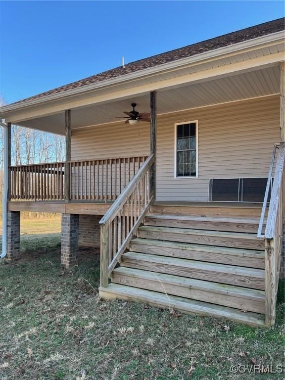 deck with covered porch