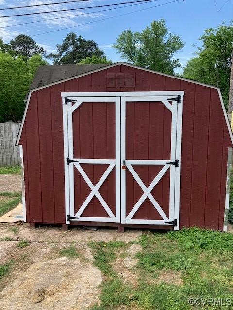 view of shed