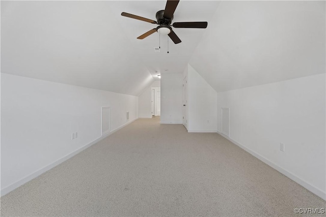 11777 Pine Needles Dr, New Kent, VA 23140 - bonus room featuring vaulted ceiling, carpet floors, baseboards, and ceiling fan