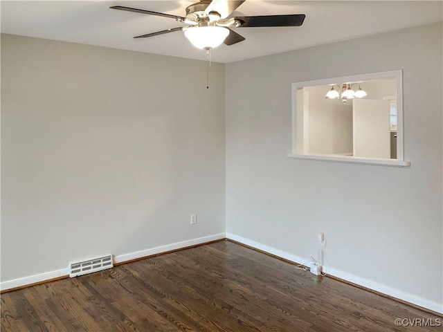605 Conley Rd, Richmond, VA 23227 - spare room with a ceiling fan, baseboards, visible vents, and wood finished floors