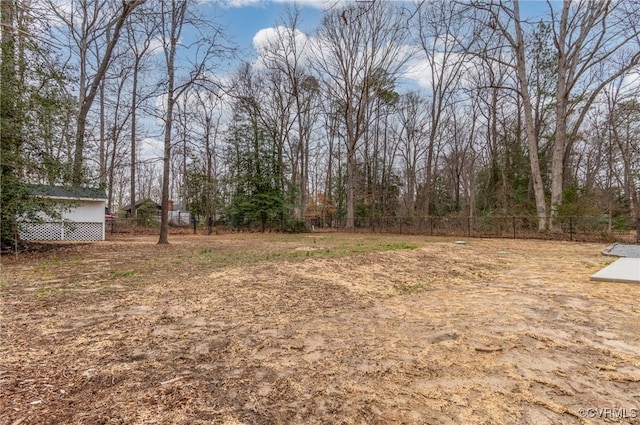 view of yard featuring fence