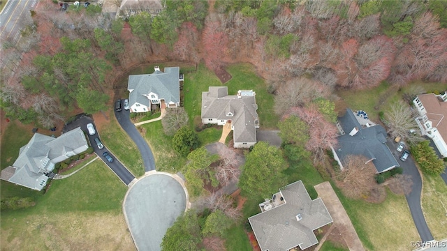 aerial view with a residential view