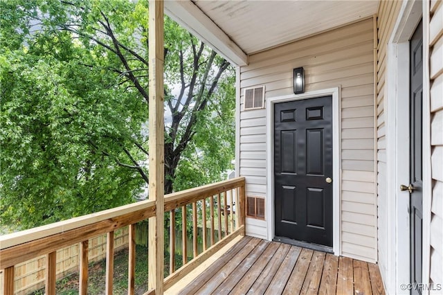 doorway to property with visible vents