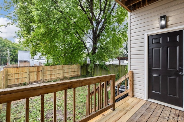 deck featuring fence