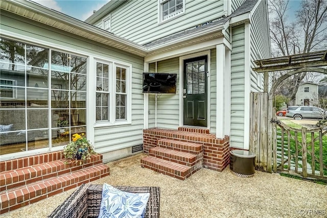 view of patio with fence