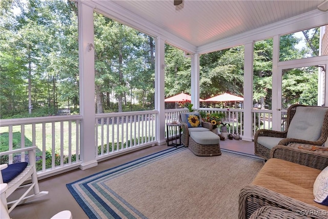 view of sunroom