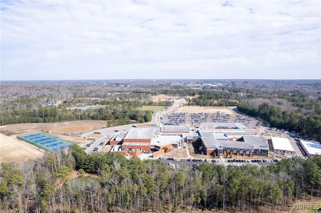 bird's eye view featuring a forest view