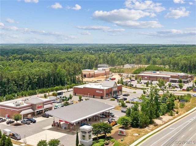 bird's eye view with a forest view