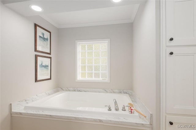 full bathroom featuring a garden tub