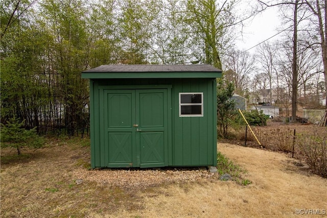 view of shed