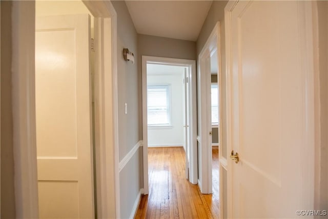 hall featuring light wood-type flooring