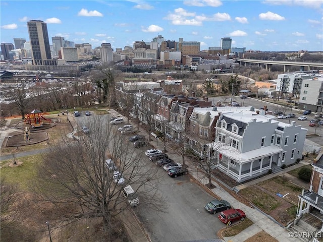 aerial view featuring a city view