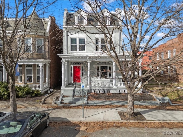 view of front of property with covered porch