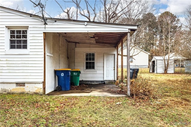 view of shed