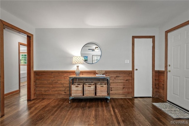 1909 Dinwiddie Ave, Hopewell, VA 23860 - entrance foyer featuring wainscoting, wood finished floors, and wood walls