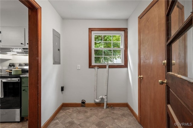 1909 Dinwiddie Ave, Hopewell, VA 23860 - laundry room featuring baseboards and electric panel