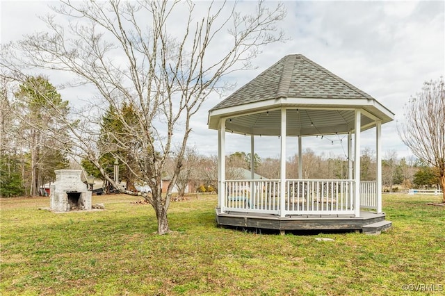 view of yard featuring a gazebo