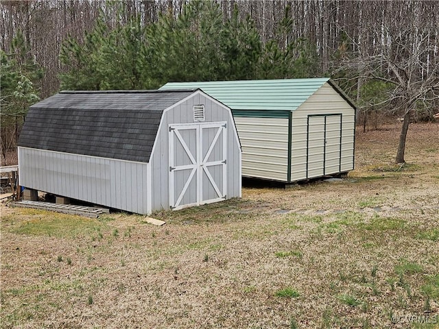 view of shed