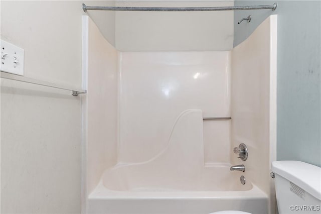 full bathroom with shower / bathing tub combination and toilet