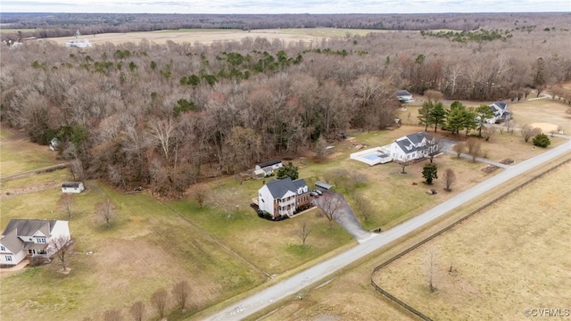 bird's eye view featuring a rural view