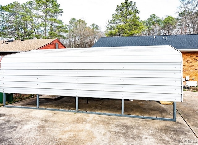 garage with a carport