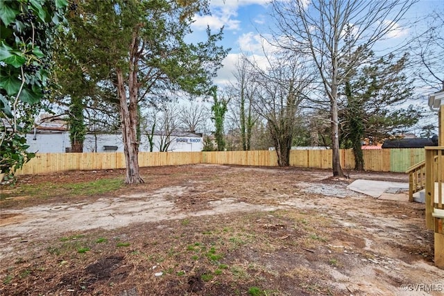 view of yard with fence