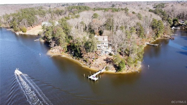 501 Doggett Ln, Lancaster, VA 22503 - aerial view featuring a water view and a forest view