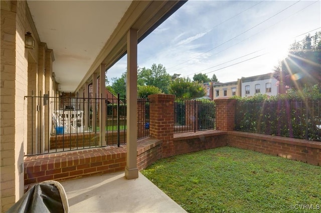 view of yard with fence