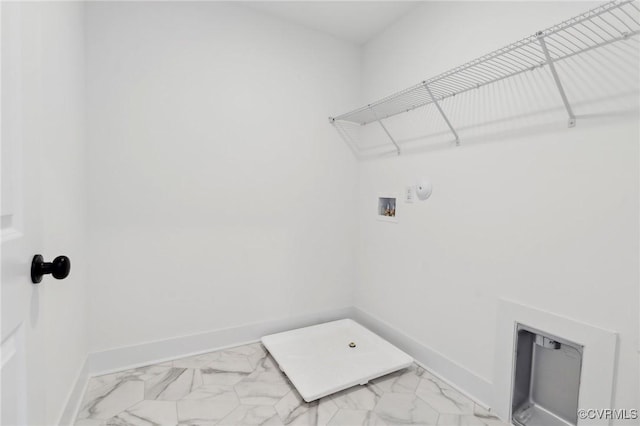 12149 Morning Walk, Henrico, VA 23233 - laundry area with washer hookup, light marble finish flooring, and baseboards